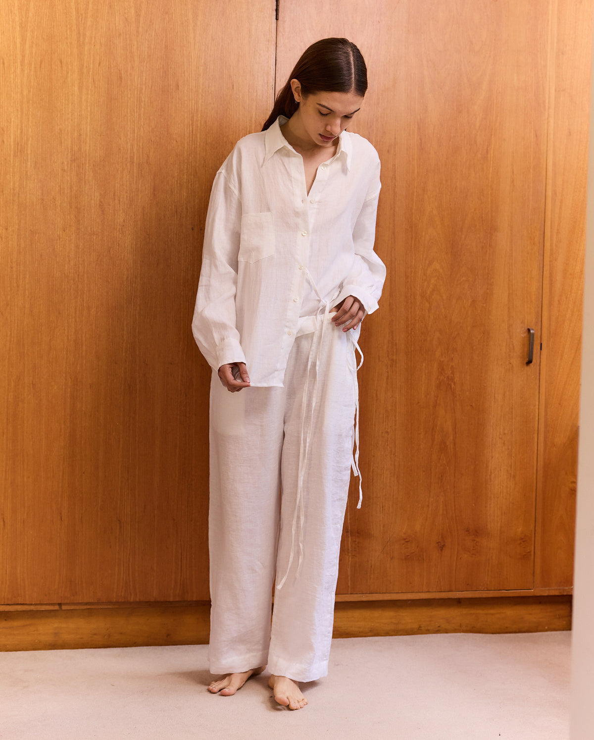 deiji studios matching set pajamas for women white