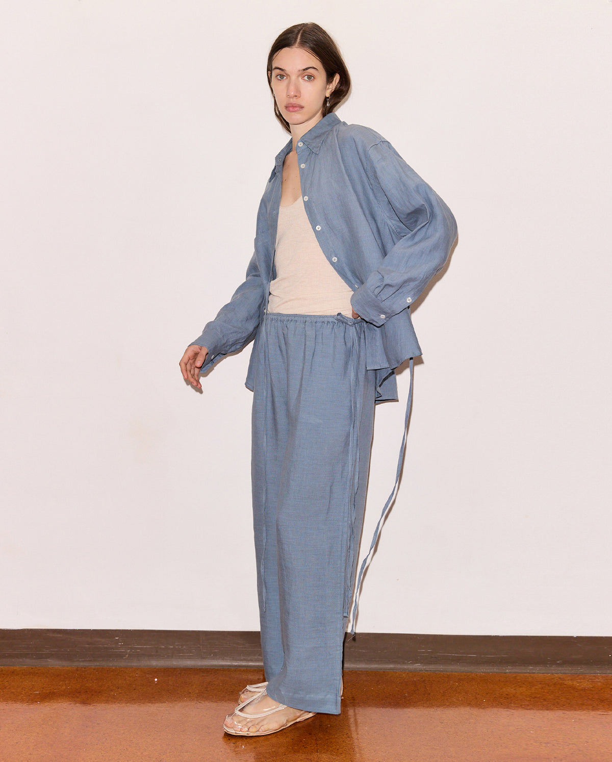 deiji studios matching set pajamas for women blue