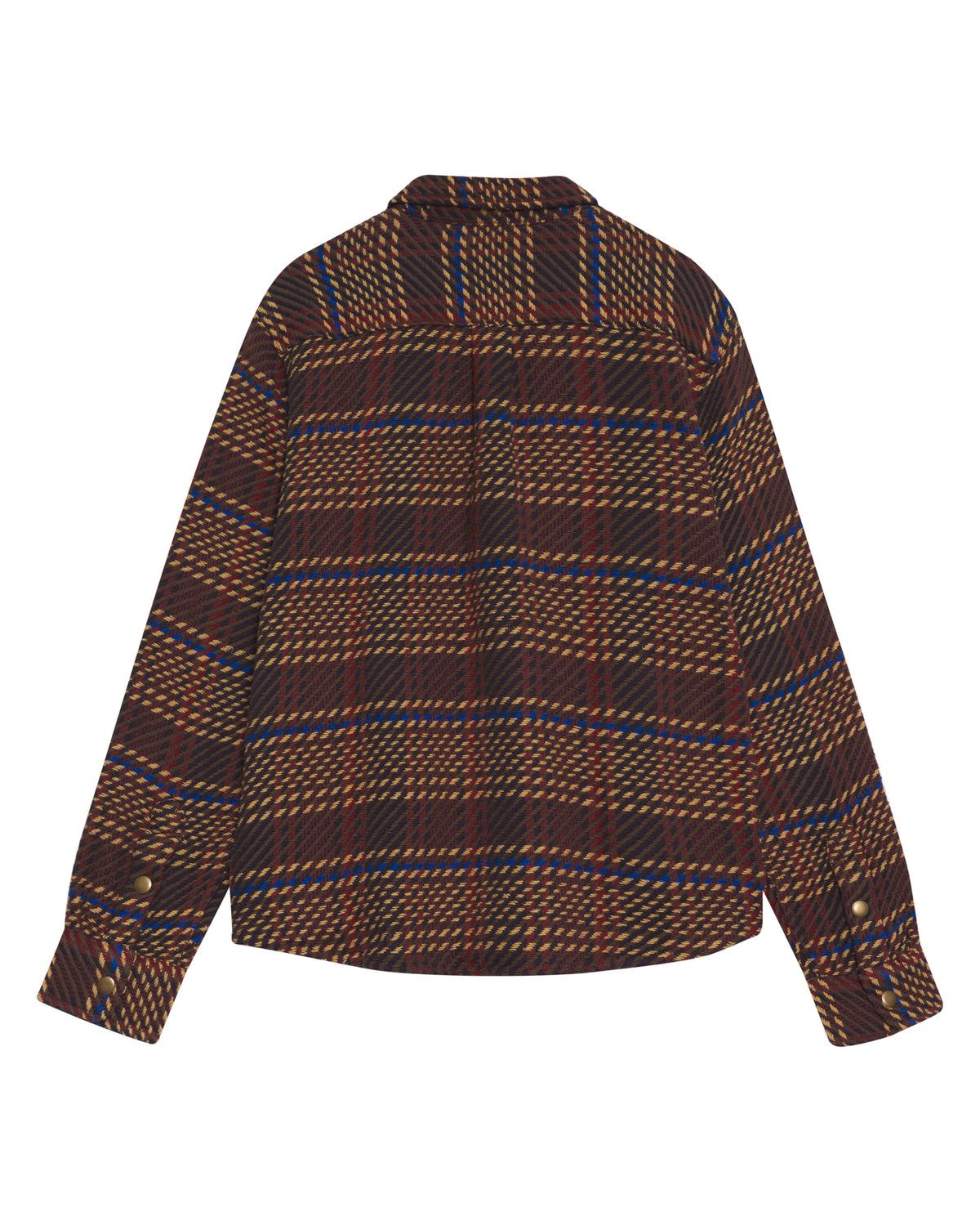 Corded Plaid Shirt Jacket - Brown