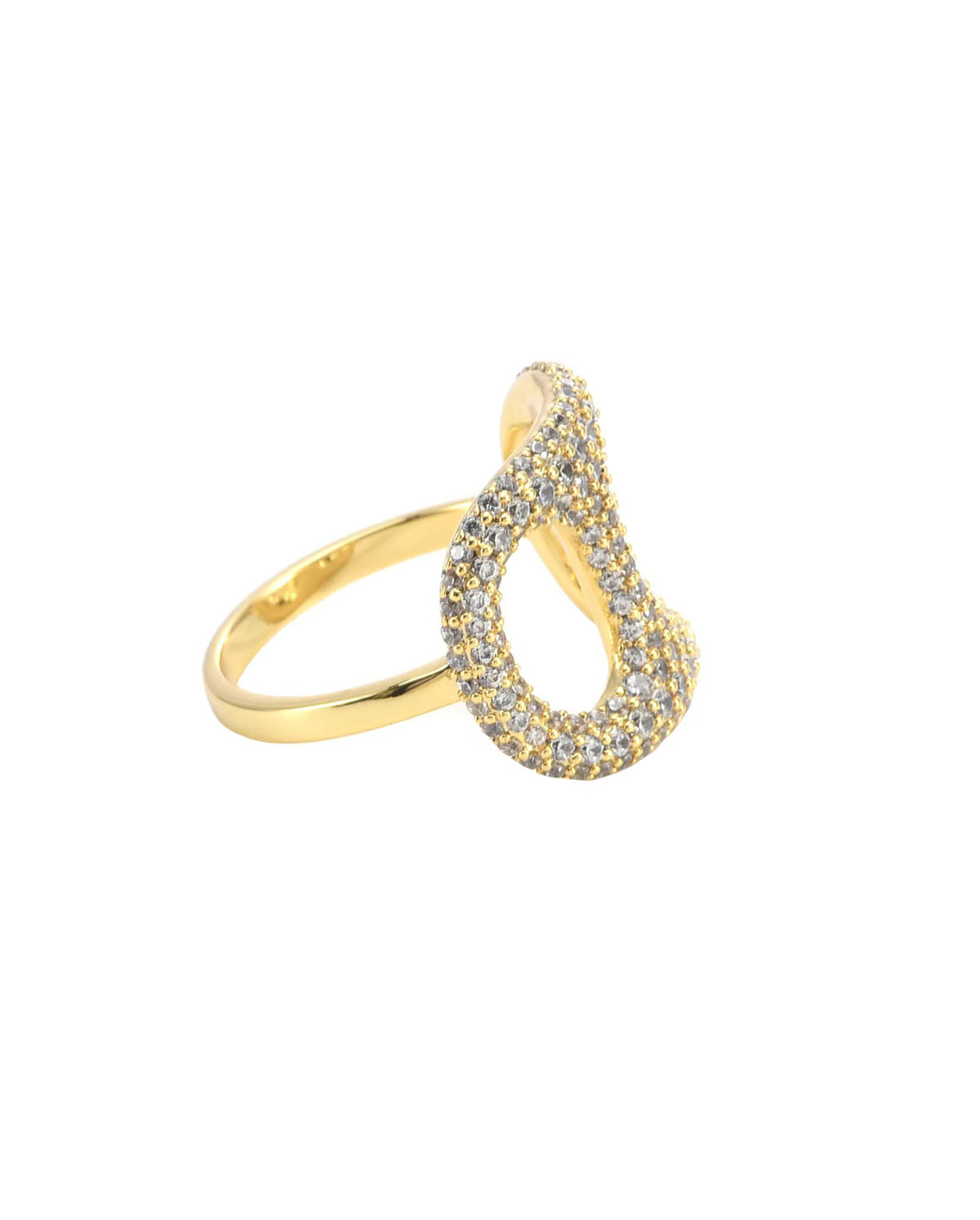 Micropave Pop Drop Ring In Gold