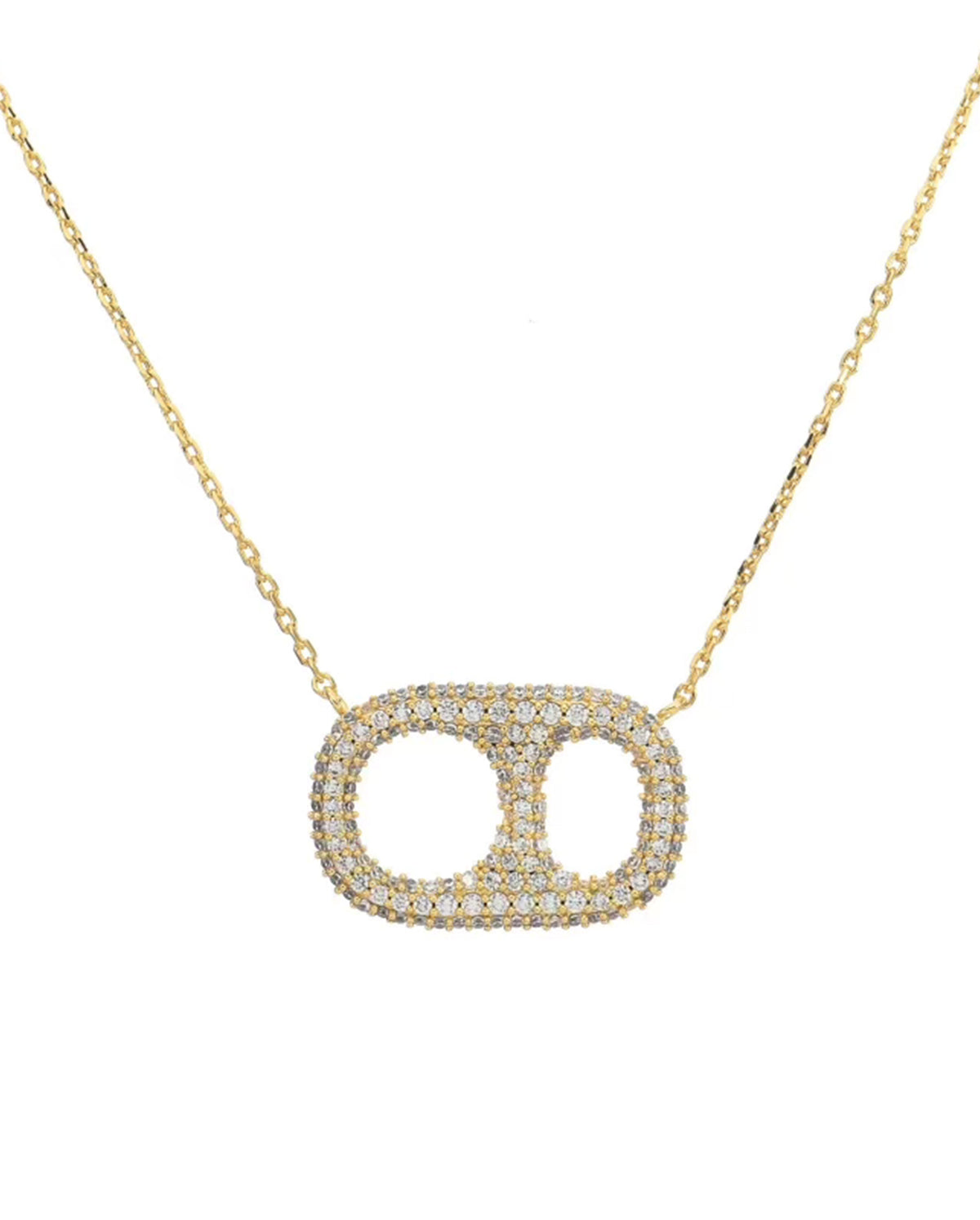 Micropave Pop Drop Necklace In Gold