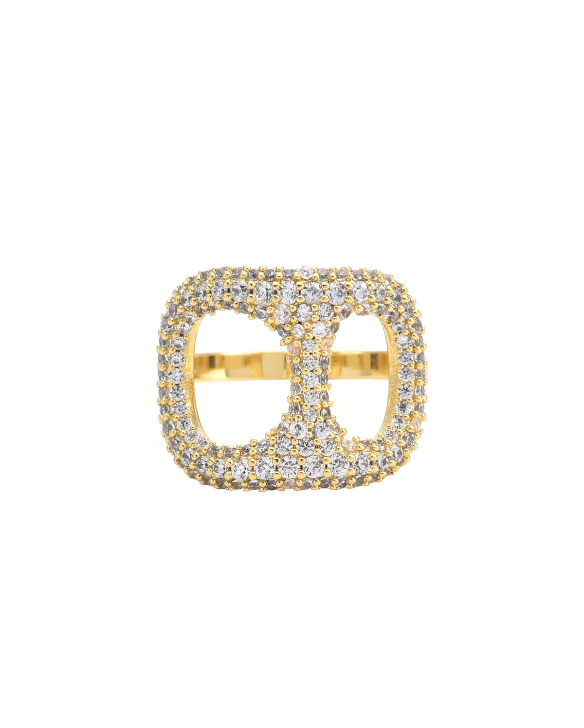 Micropave Pop Drop Ring In Gold