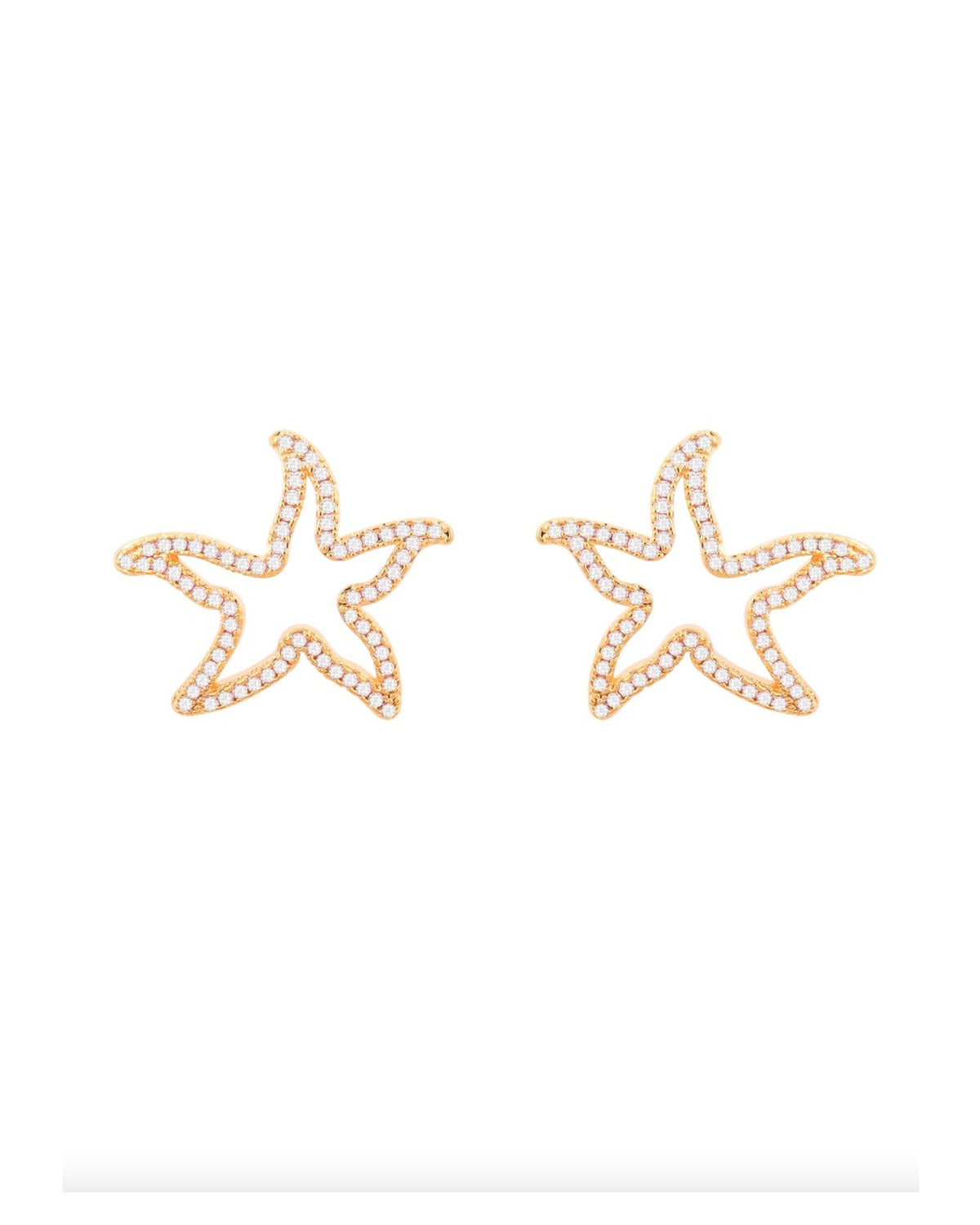 Sea Star Bling Earrings In Gold
