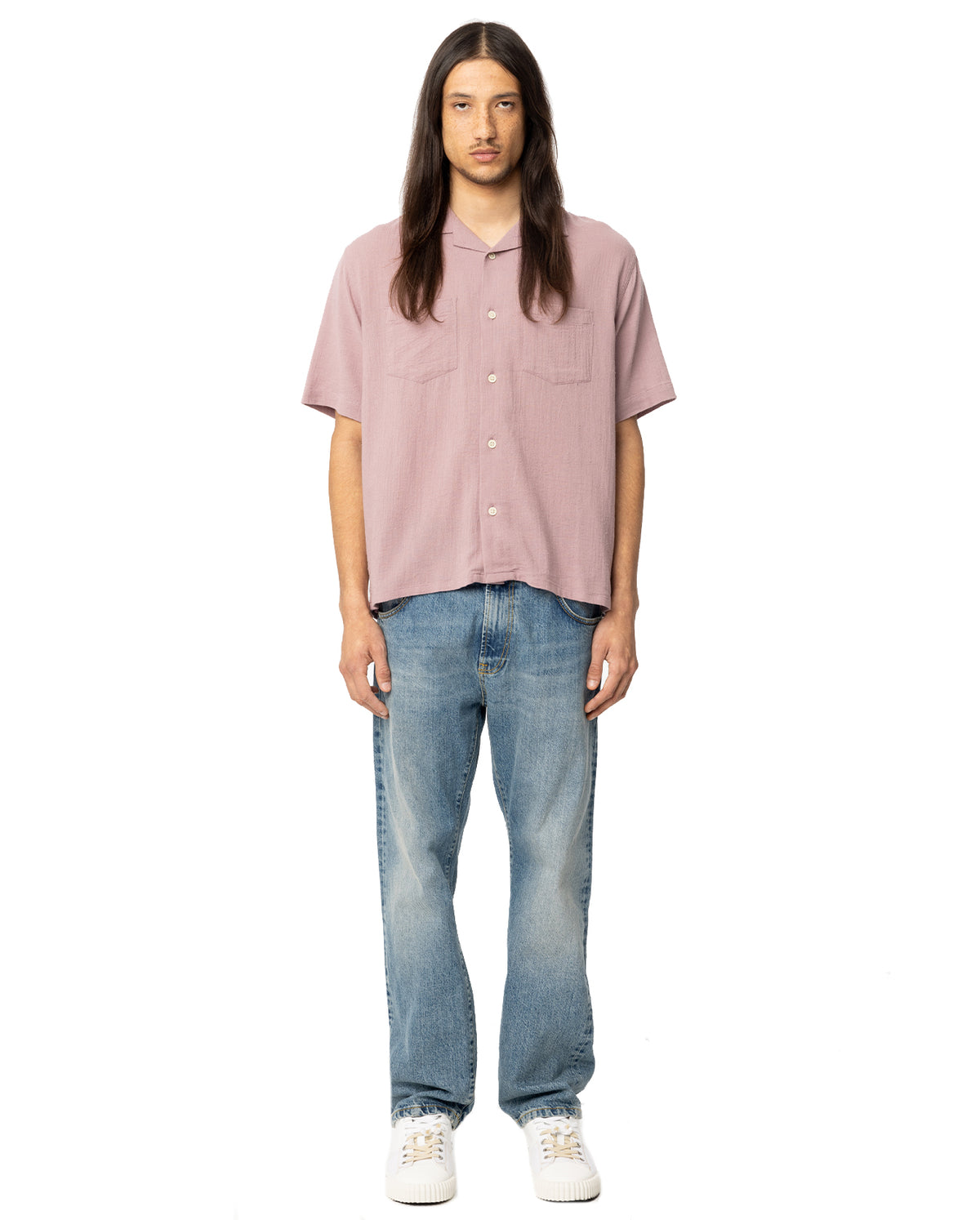High Twist Short Sleeve Camp Shirt - Purple