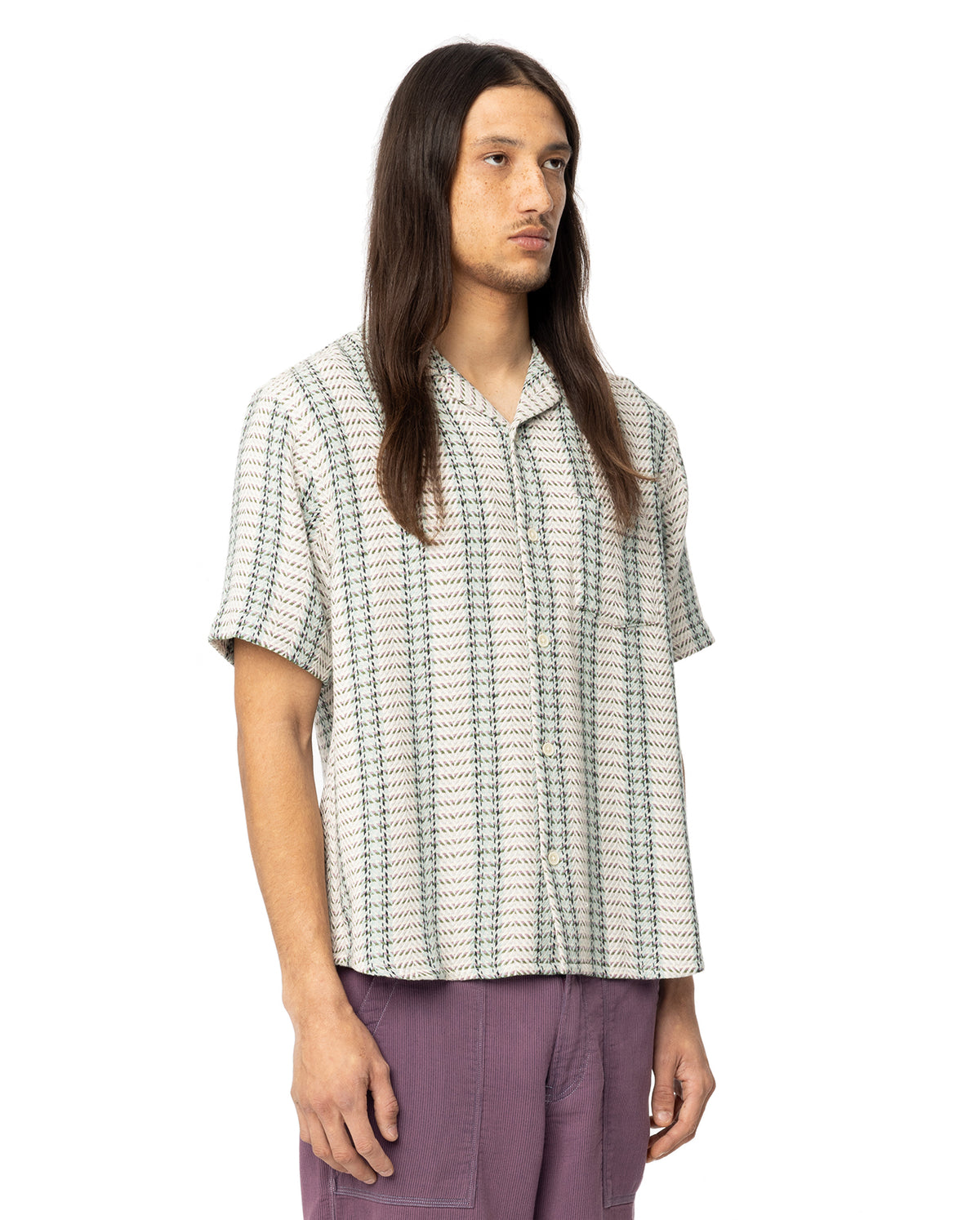 Riverside Striped Camp Shirt - Natural