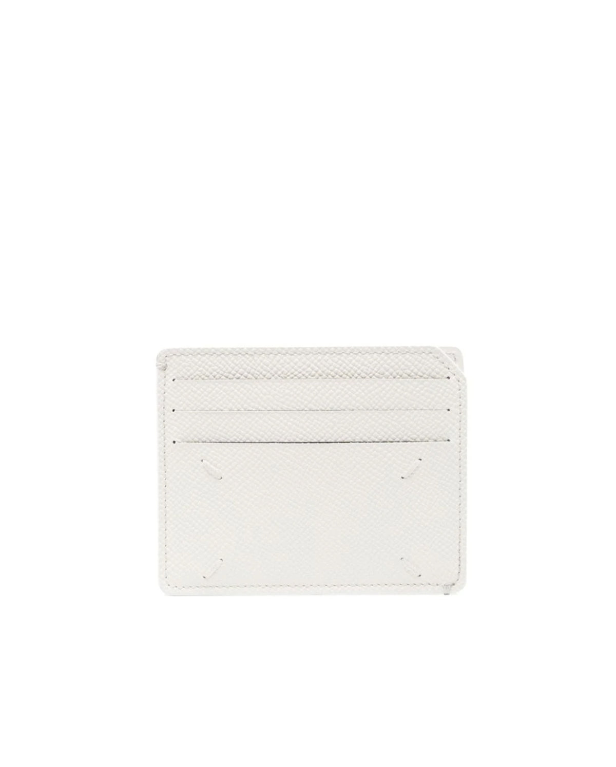 Calf Leather Slim Gap Card Holder - White