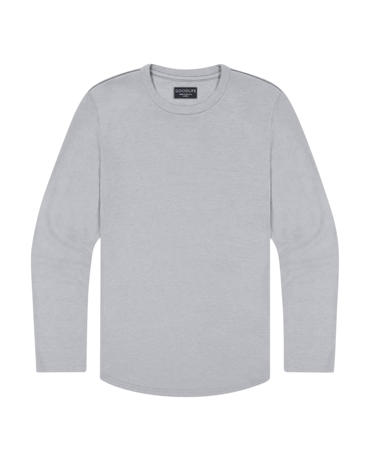 Long Sleeve Triblend Scallop Crew In Alloy