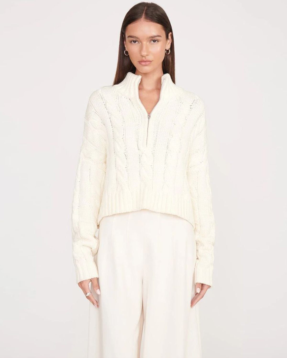 Cropped Hampton Sweater - Ivory