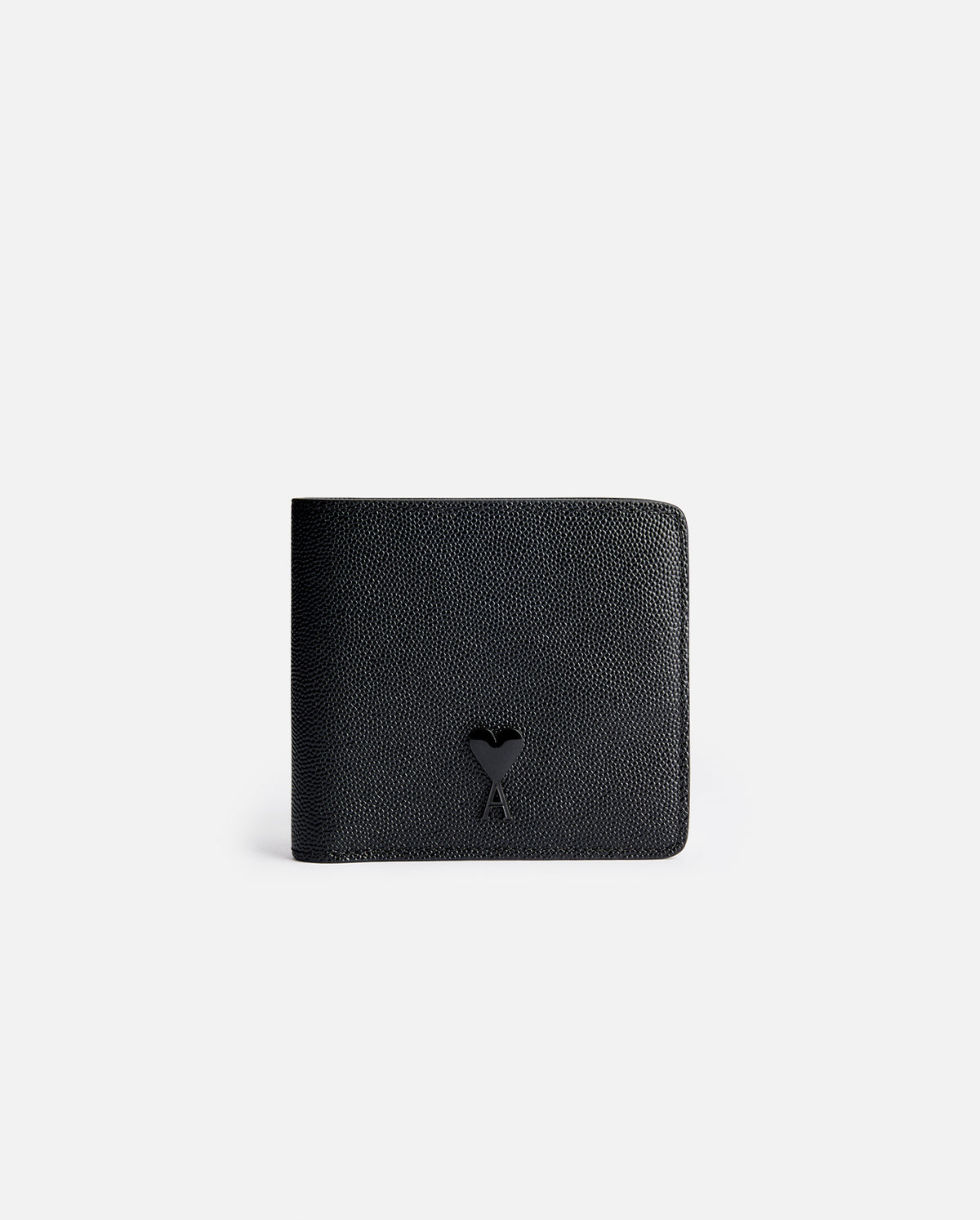 Ami De Coeur Caviar Leather Folded Wallet - Black