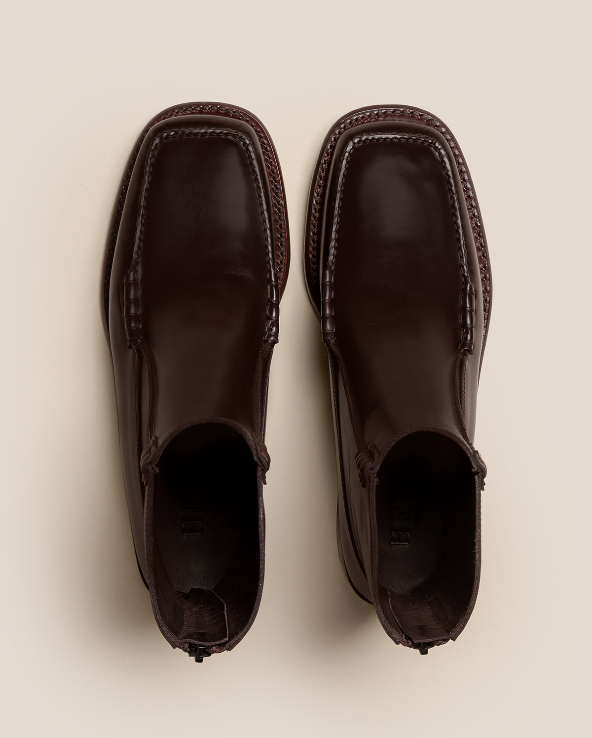 Quadra Square Toe Boots - Dark Brown