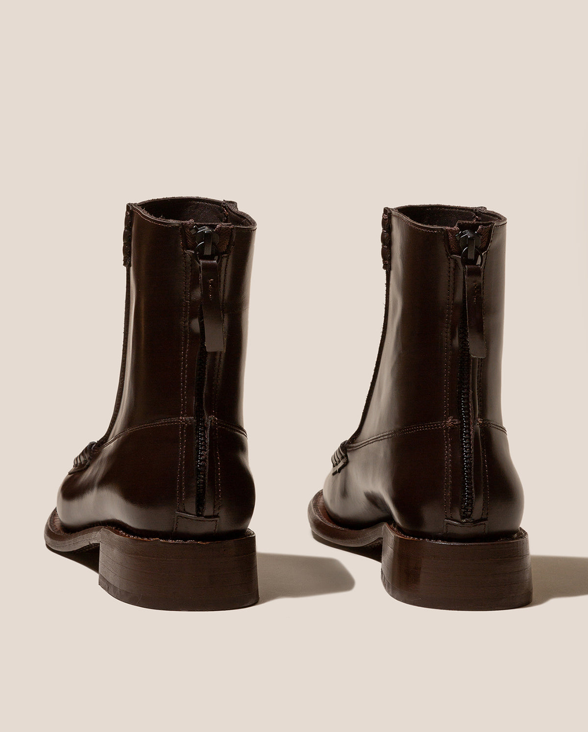 Quadra Square Toe Boots - Dark Brown