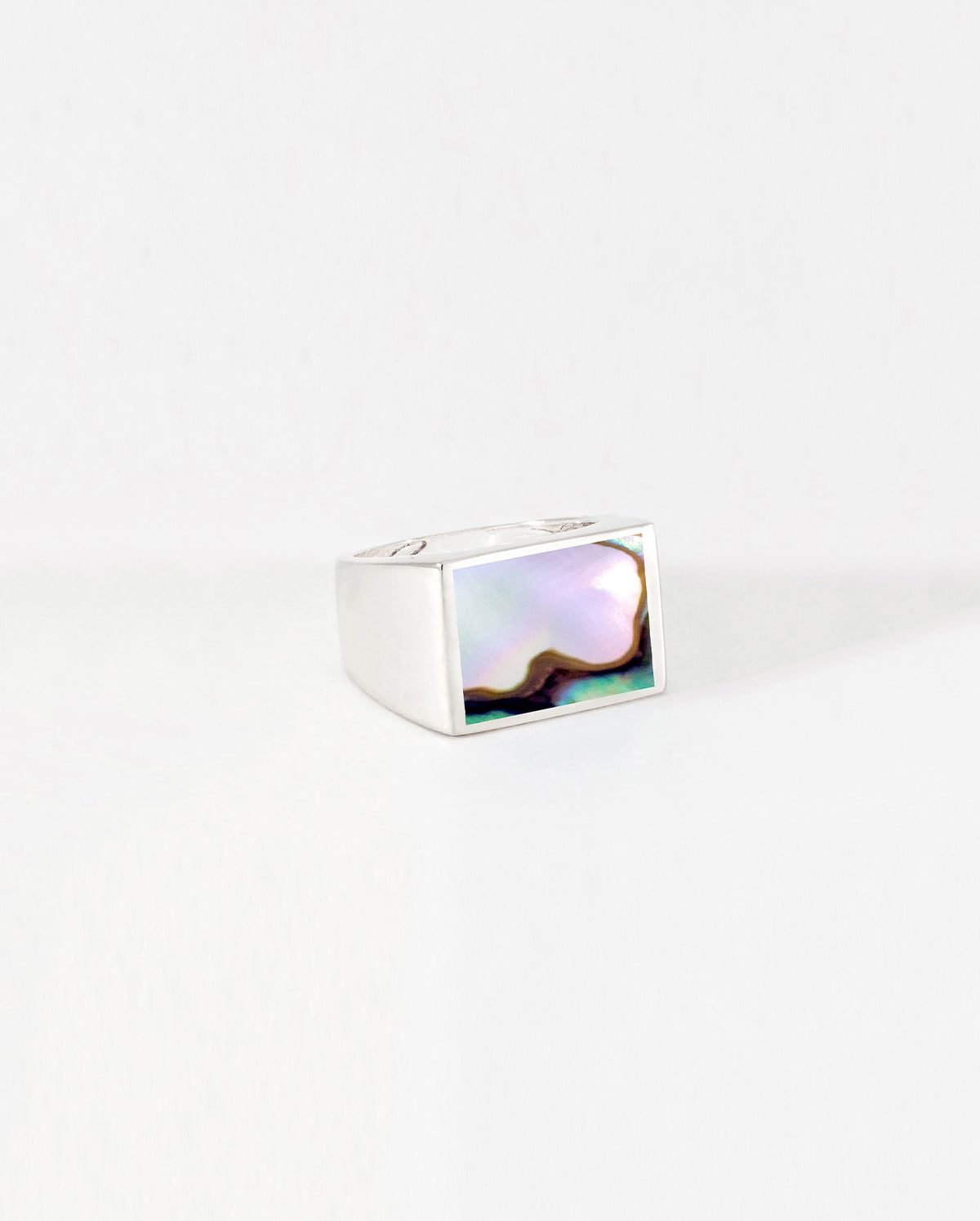 Signet Ring With Abalone Inlay