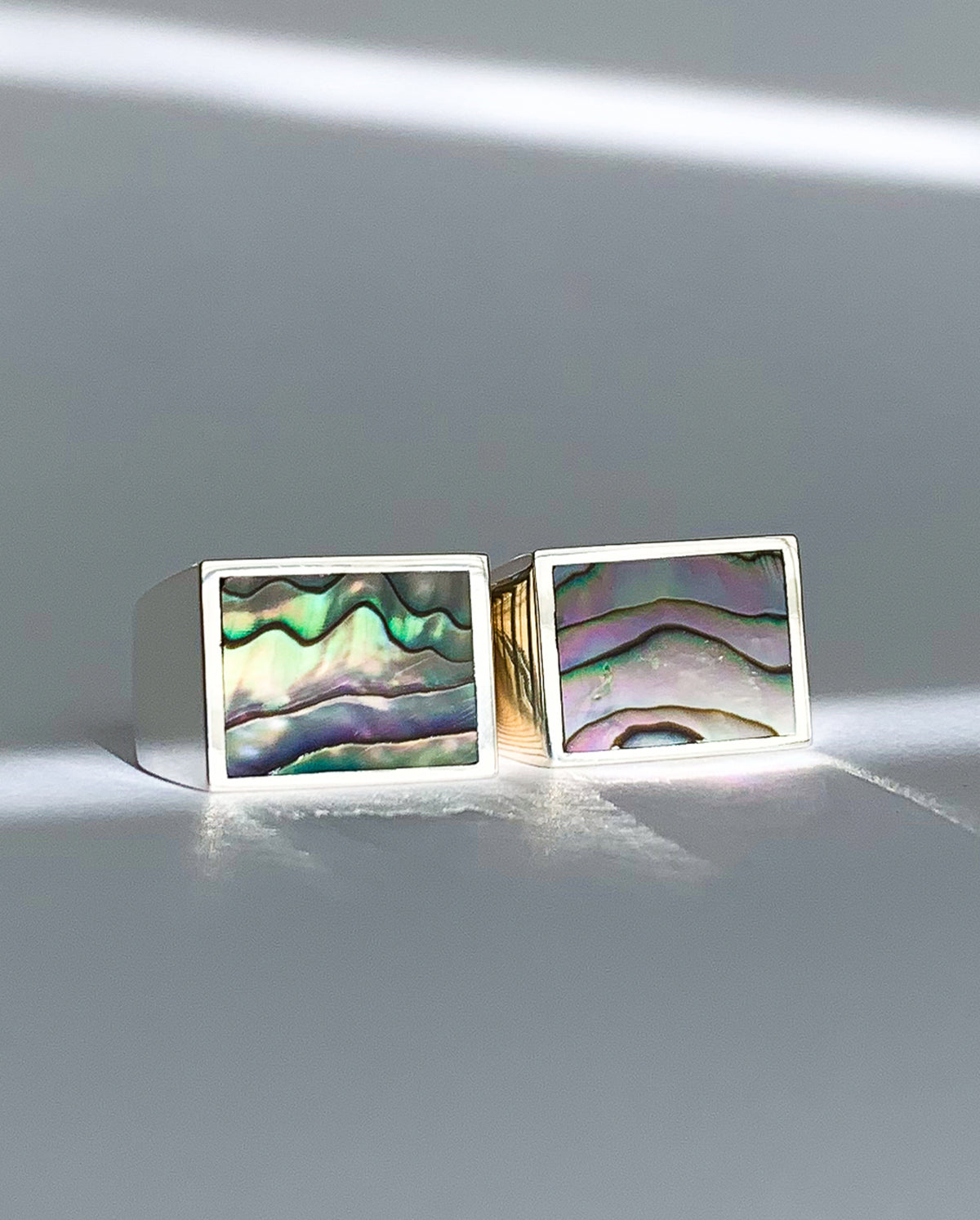 Signet Ring With Abalone Inlay