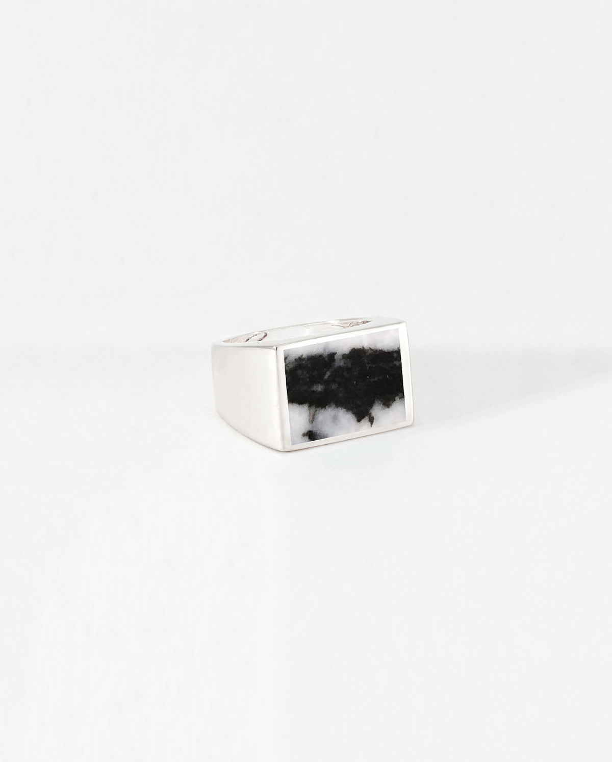 Signet Ring Silver With Zebra Jasper Inlay