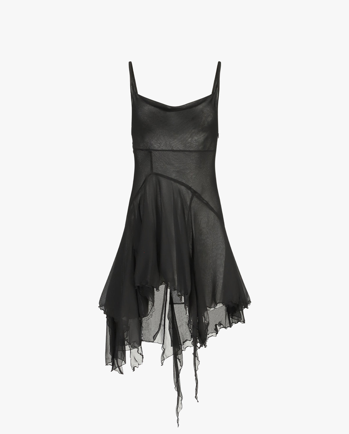 Cowl Neck Mini Dress In Black