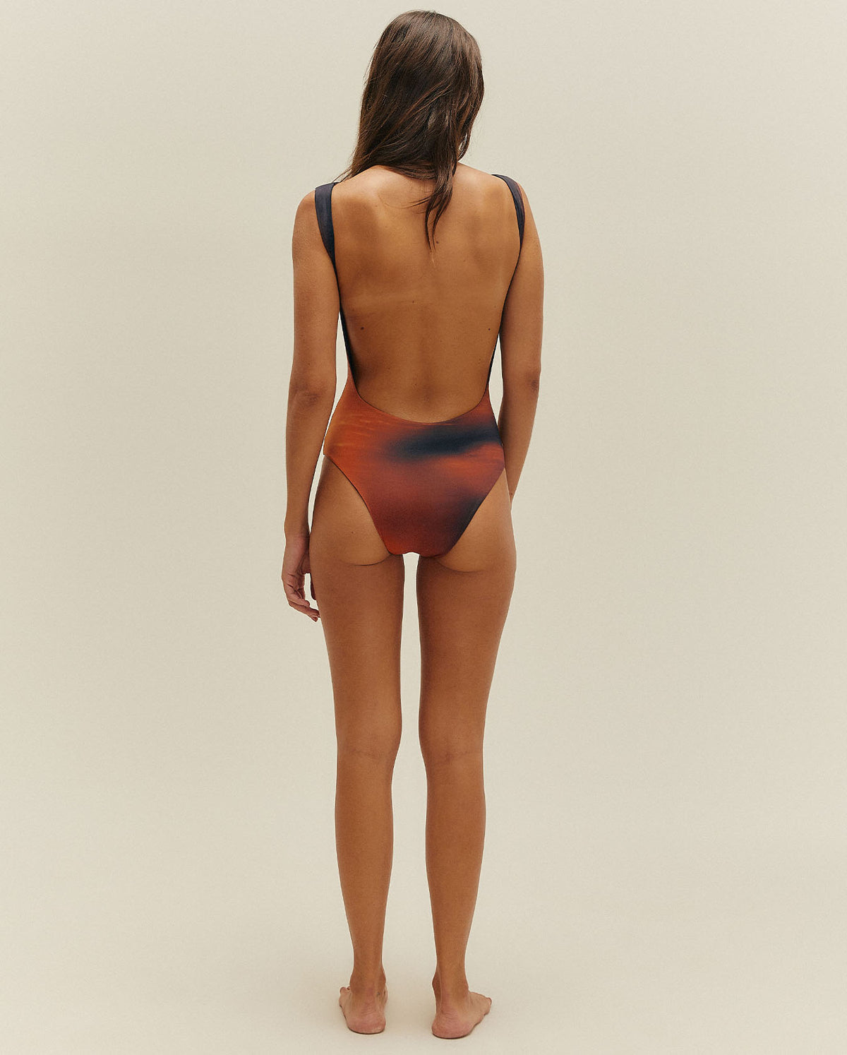 Boatneck Swimsuit - Face Print