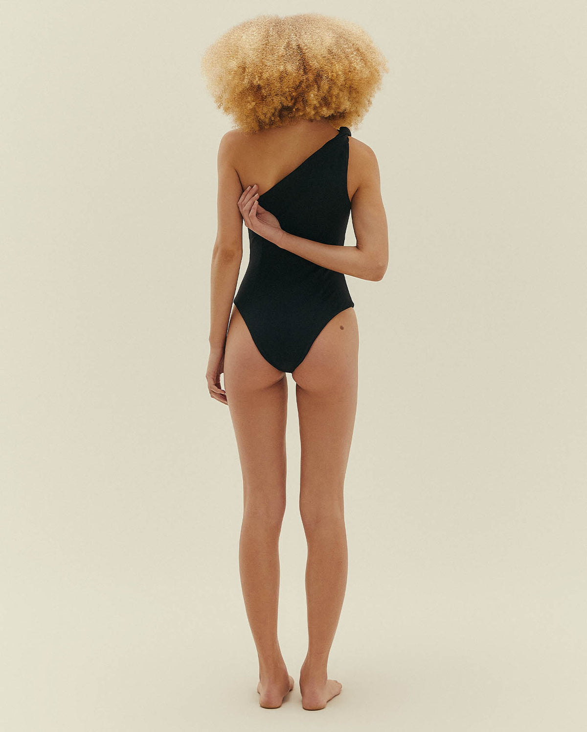 Crepe Twisted Swimsuit In Black