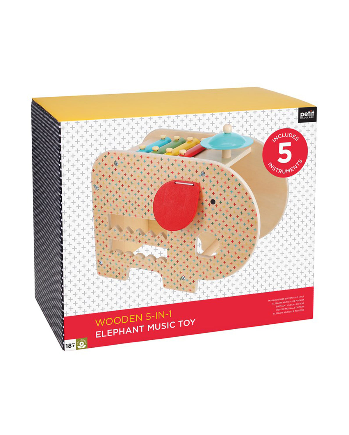 Wooden 5-In-1 Elephant Music Toy