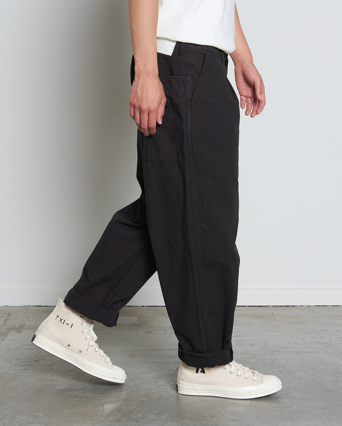 Japanese Cargo - Cropped Trouser - Black