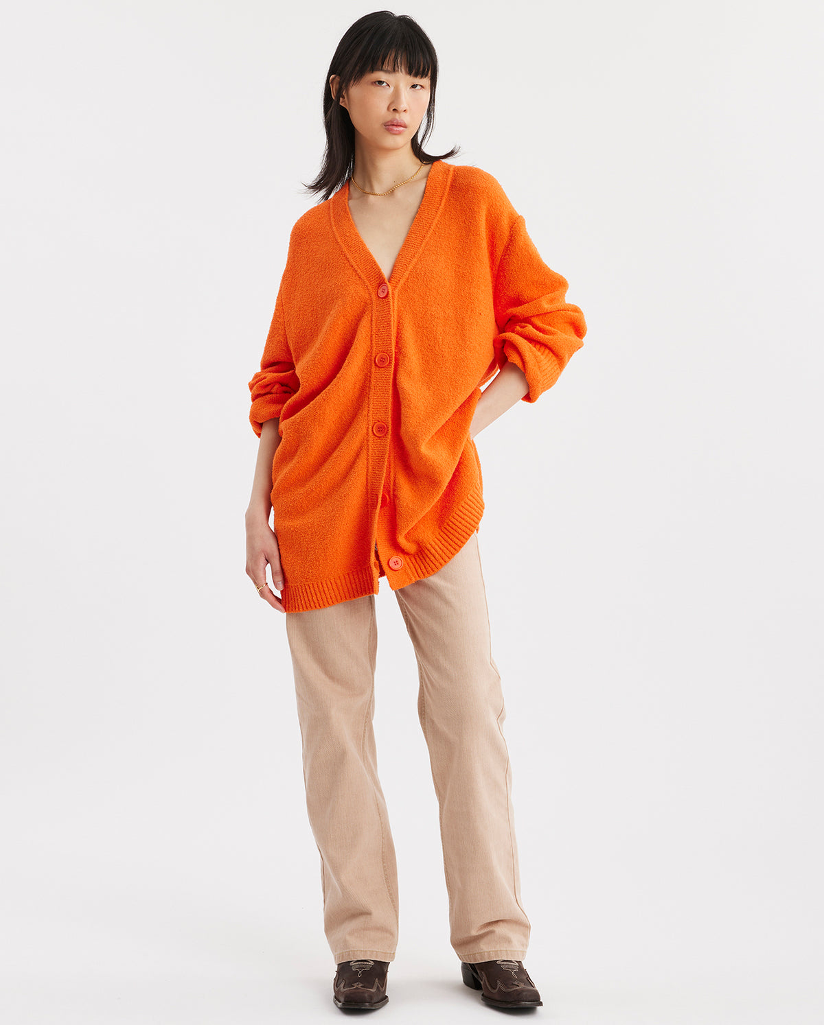 Passa Knit Cardigan - Orange