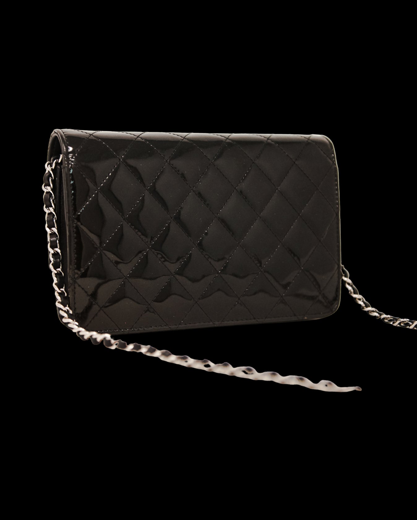 Chanel Wallet on Chain Clutch Quilted Brilliant Woc Red Patent