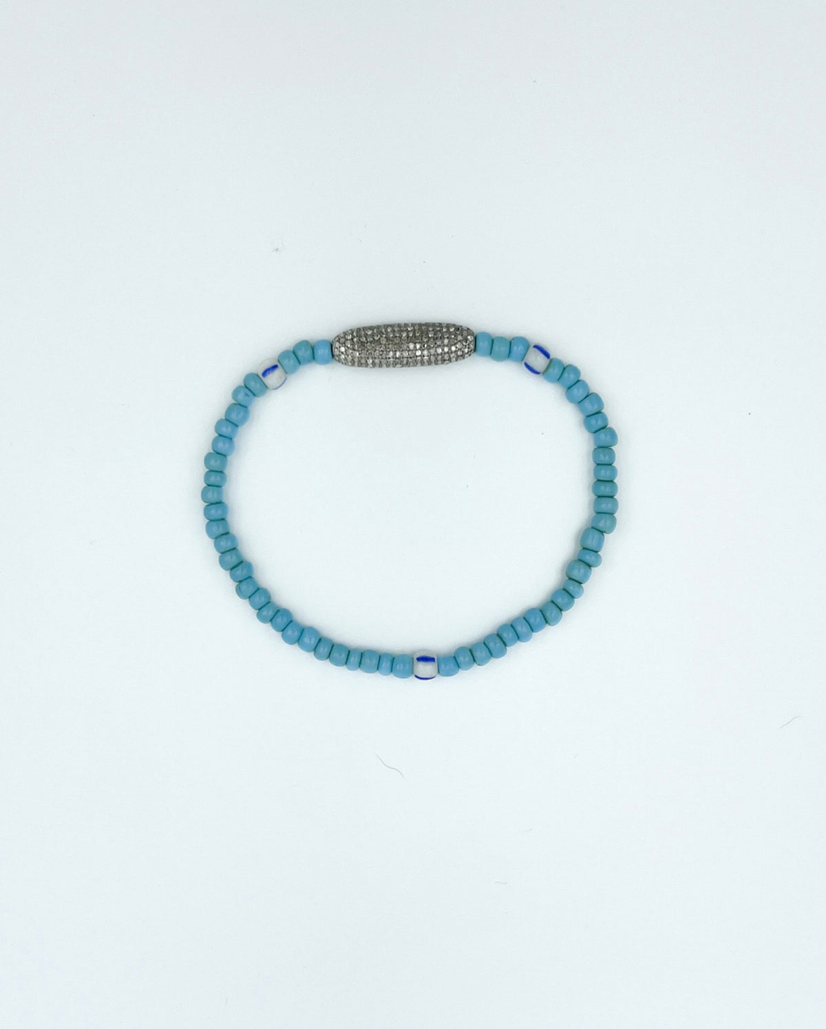 Diamond Oval Beaded Bracelet - Vintage Turqouise
