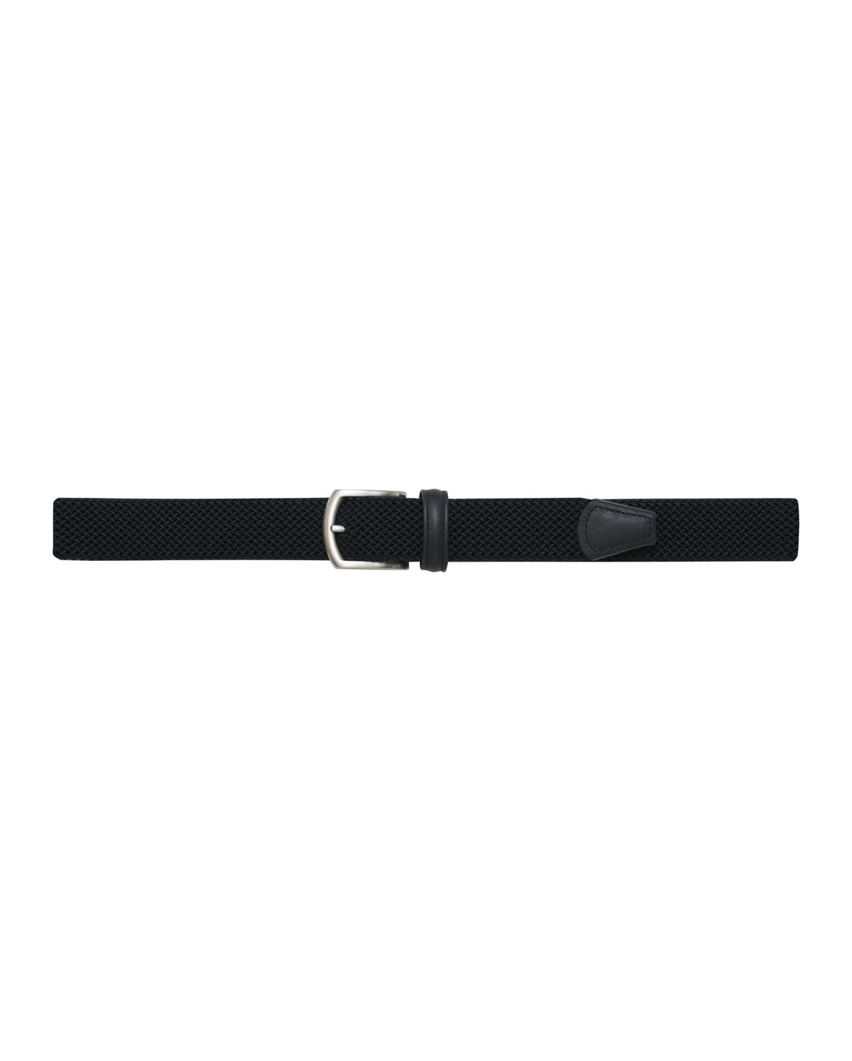 Stretch Tubular Textile Woven Belt - Black