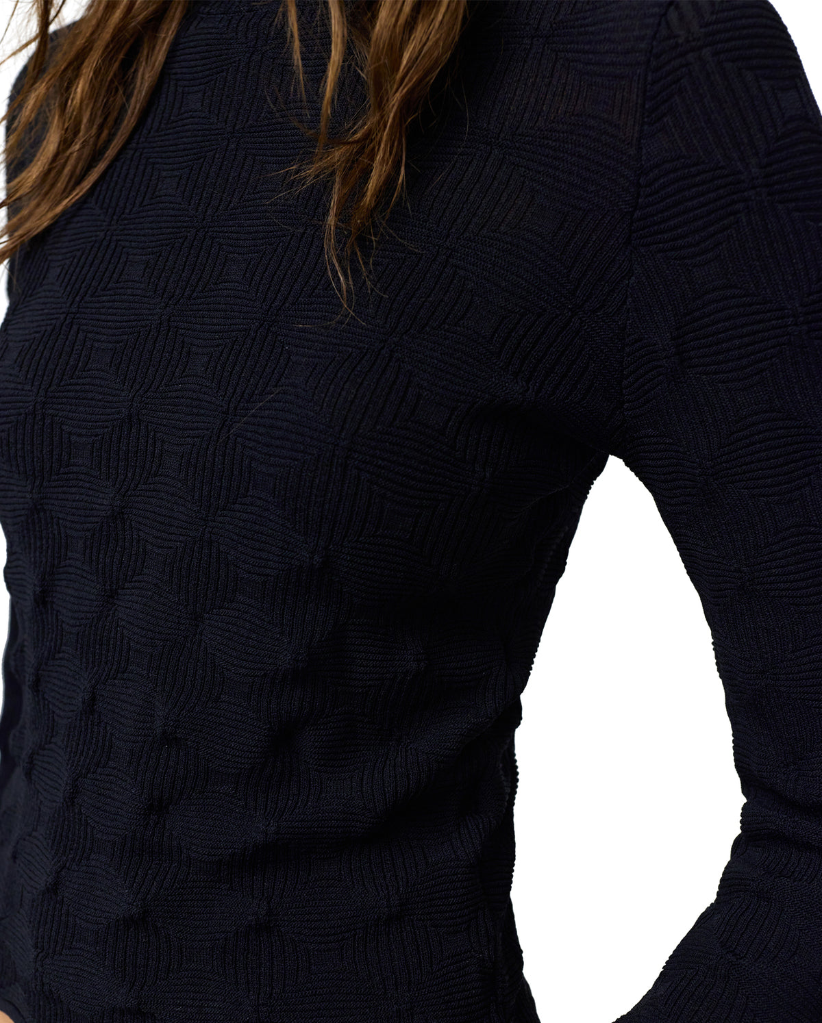Peep Pullover Sweater - Black