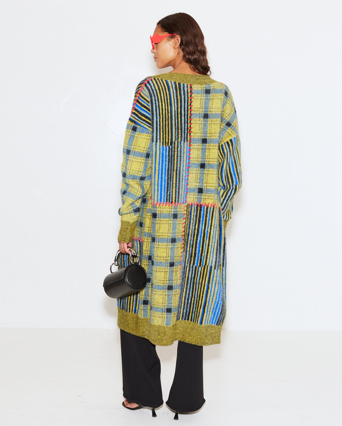 Castle Cardigan - Yellow Plaid/Stacked Stripe