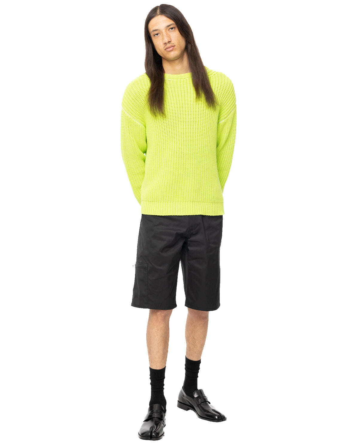 Fishermans Crewneck Sweater - Neon Green