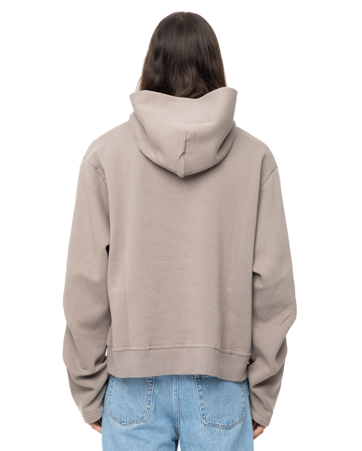 Hoodie With Elbow Pleats - Taupe