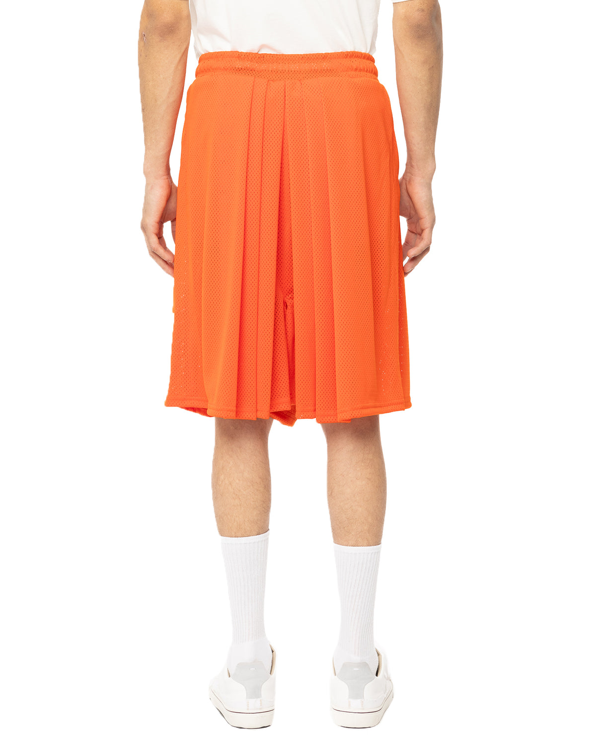 Mesh Pleated Hakama Shorts - Orange