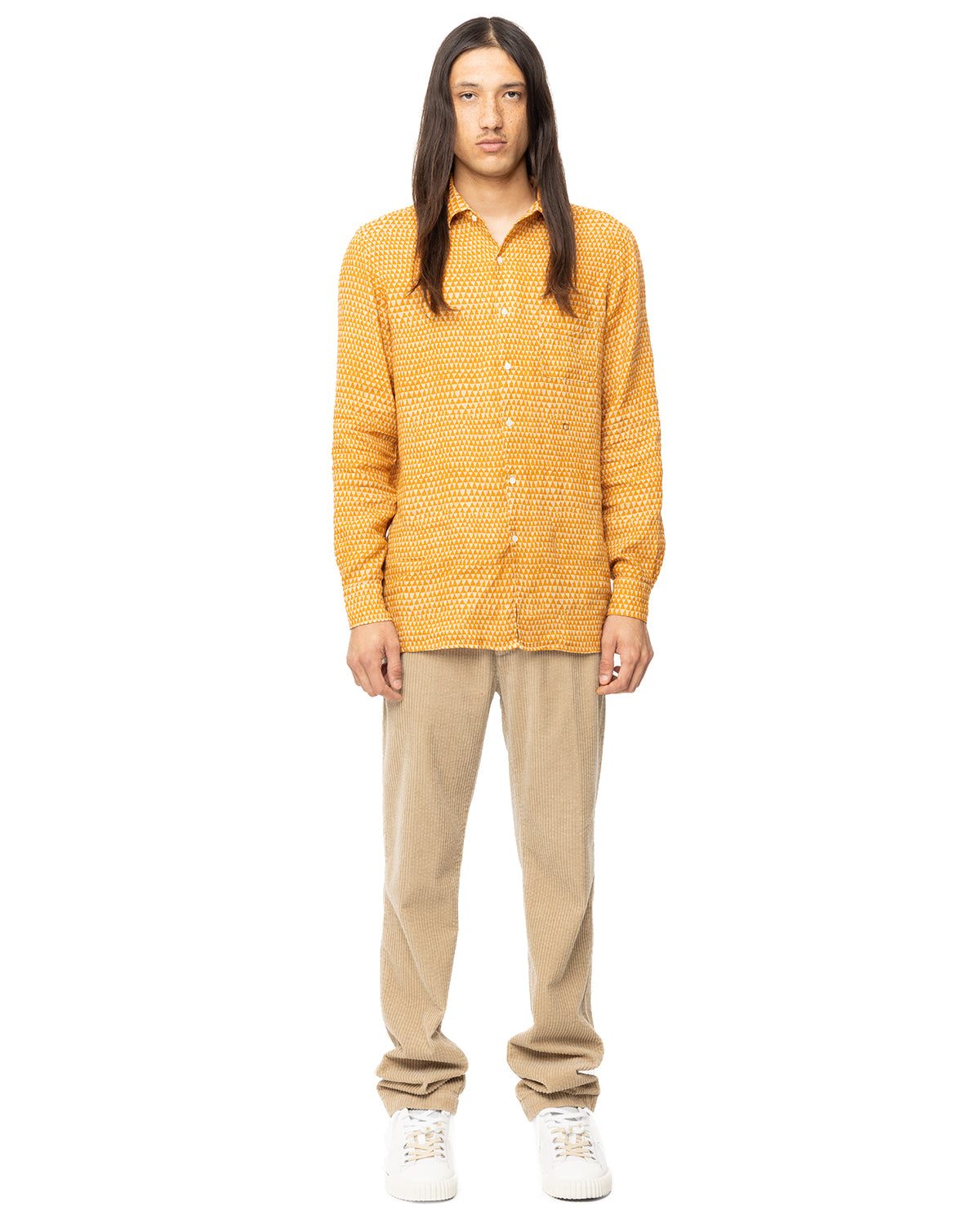 Bowles Pattern Long Sleeve Button Up - Orzo