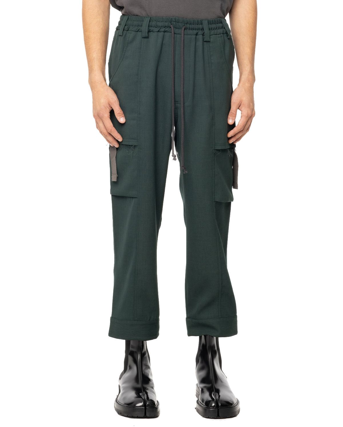 Tabbed Pull On Cargo Pant - Green