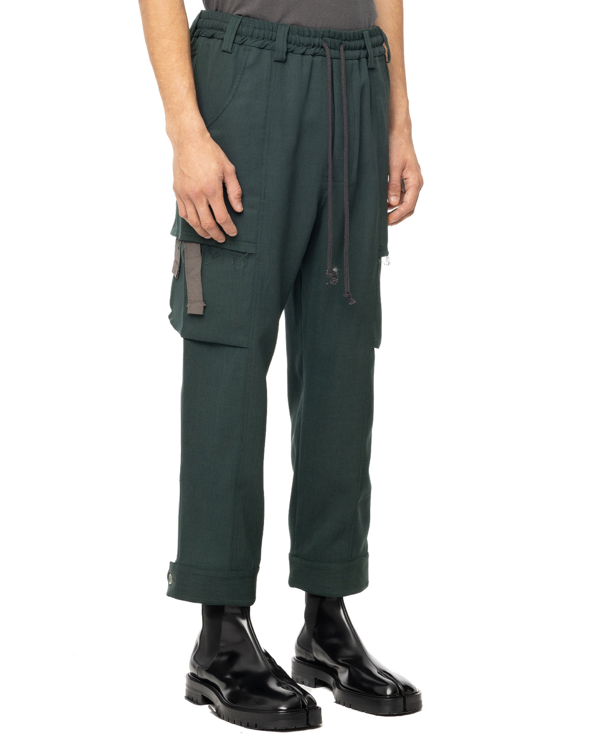 Tabbed Pull On Cargo Pant - Green