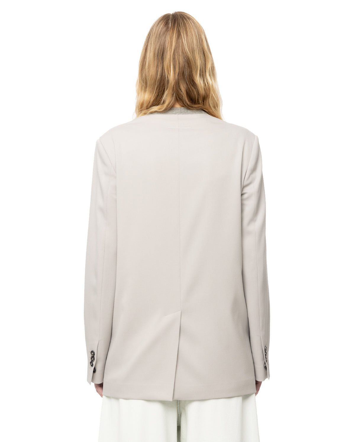 Single Breasted Y-Neck Blazer - Taupe