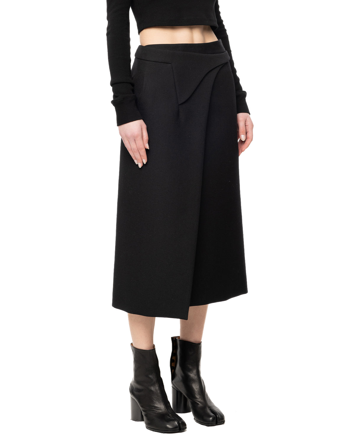 Wrap Midi Skirt - Black