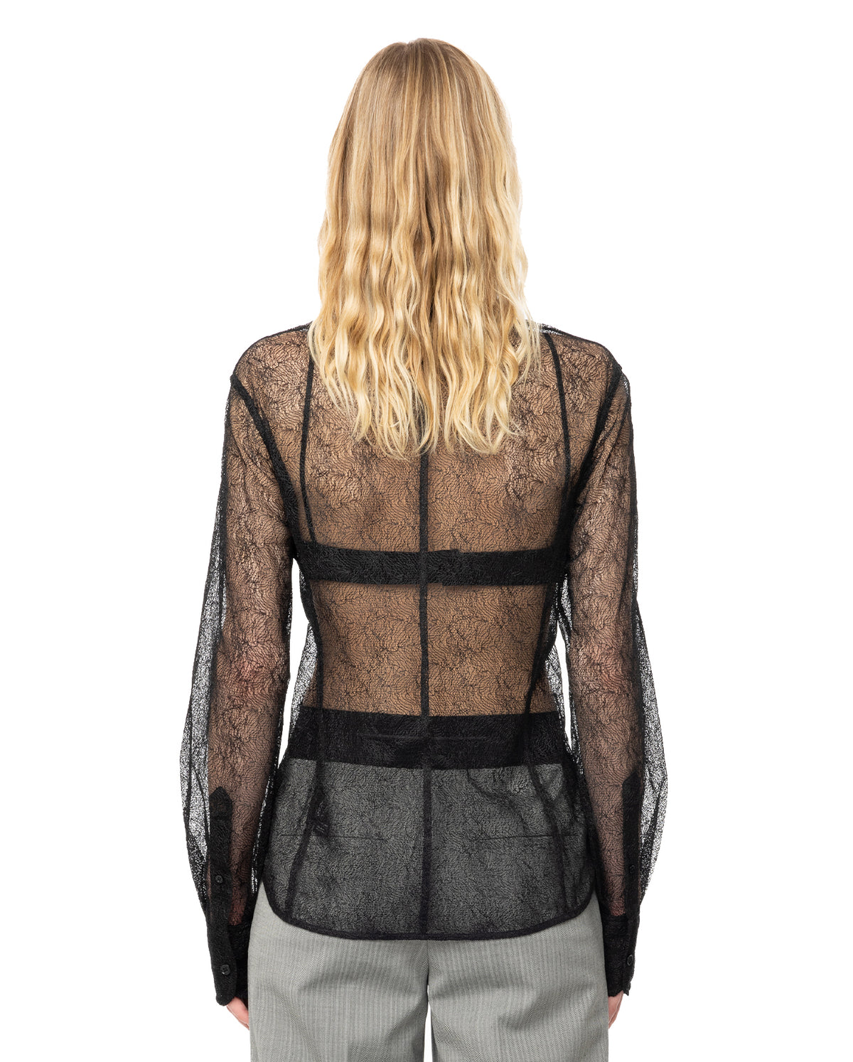 Seamed Shirt Web Lace - Black