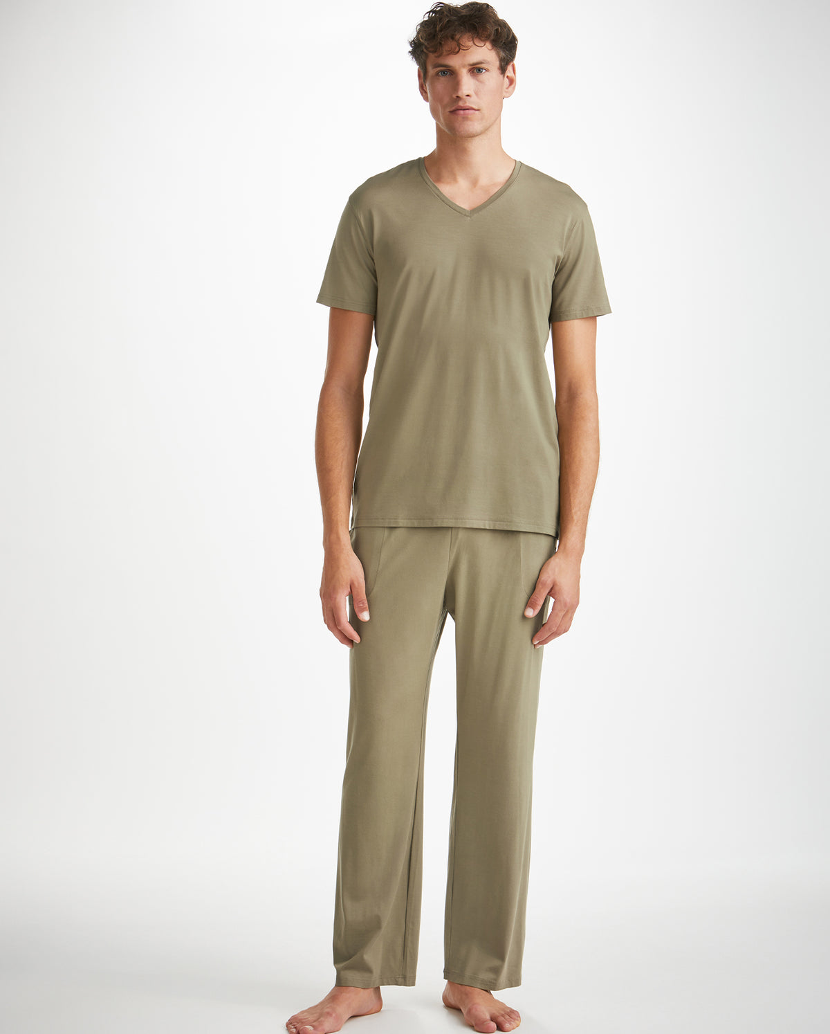 Basel Stretch Modal Pull On Lounge Pant - Olive