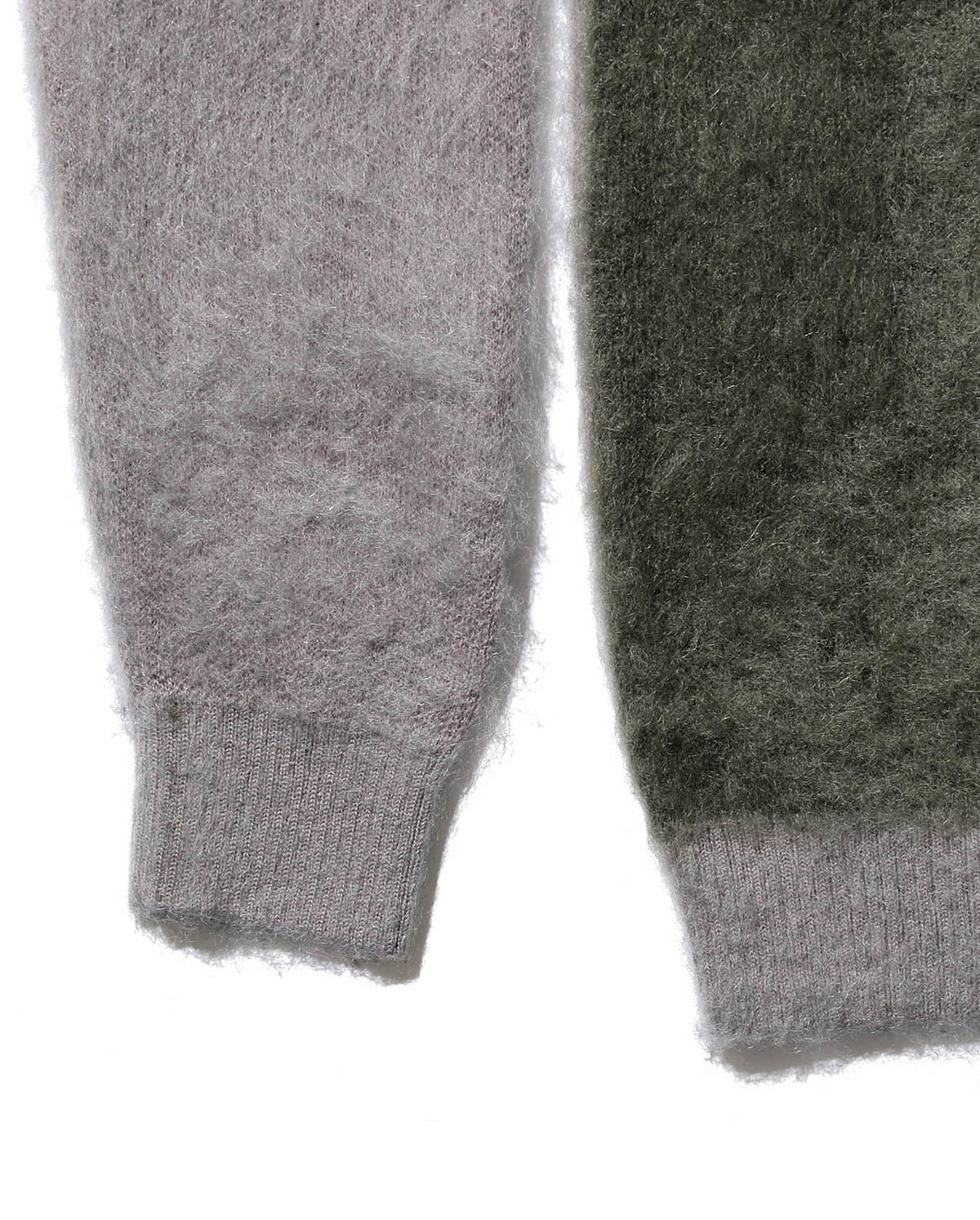 Knit Shaggy Polo Sweater - Grey