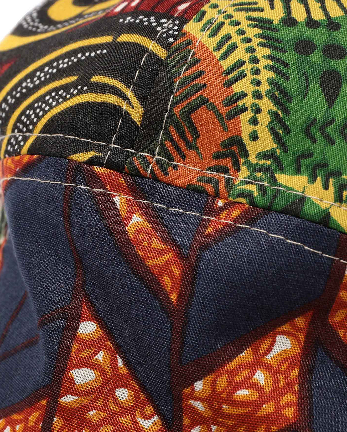 Batik Print 5 Panel Hat - Choco