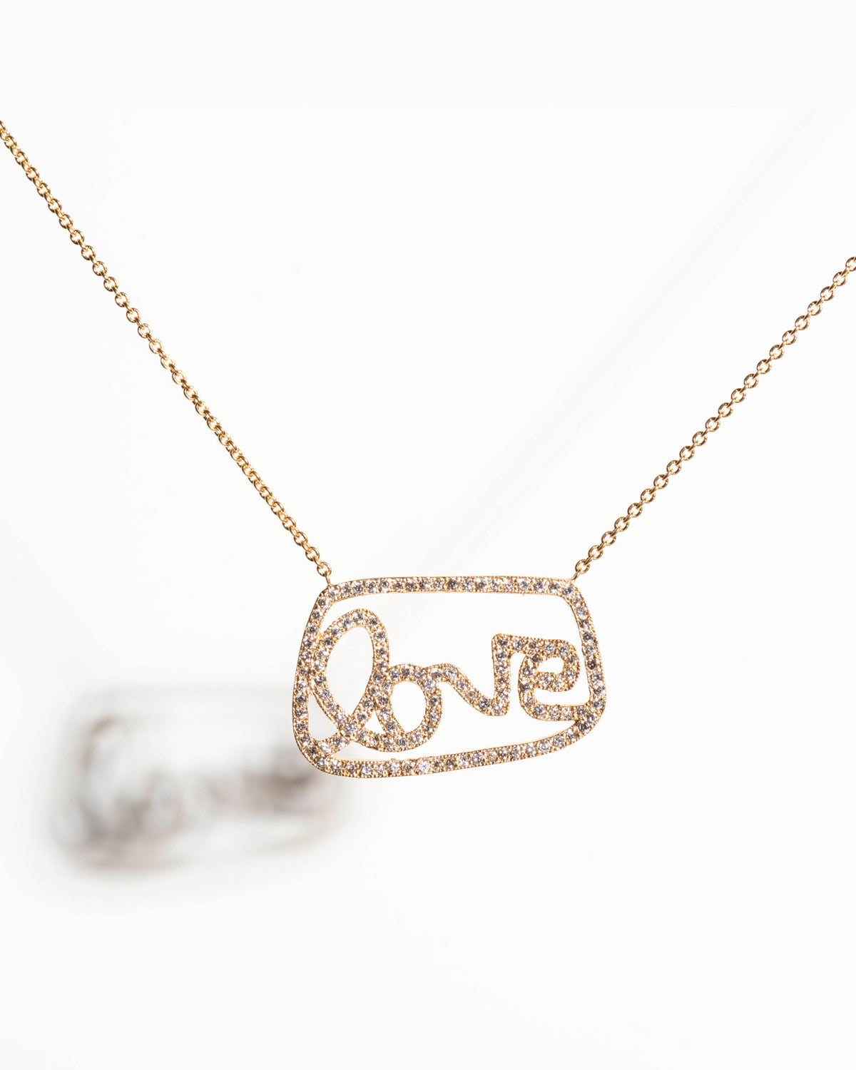18K Gold Micro Pave_ LOVE Necklace