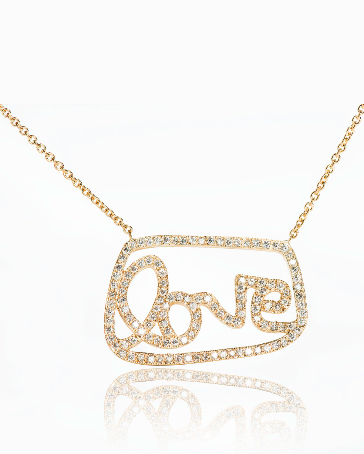 18K Gold Micro Pave_ LOVE Necklace