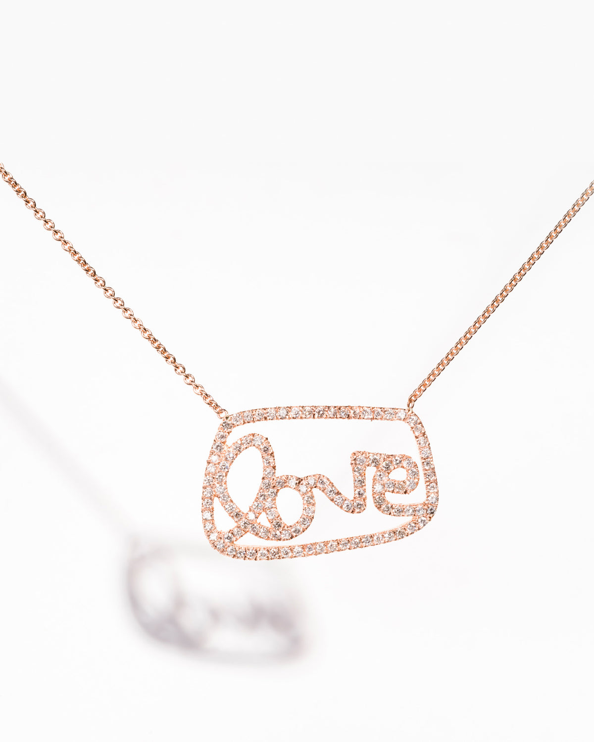 Rose Gold Micro Pave_ LOVE Necklace