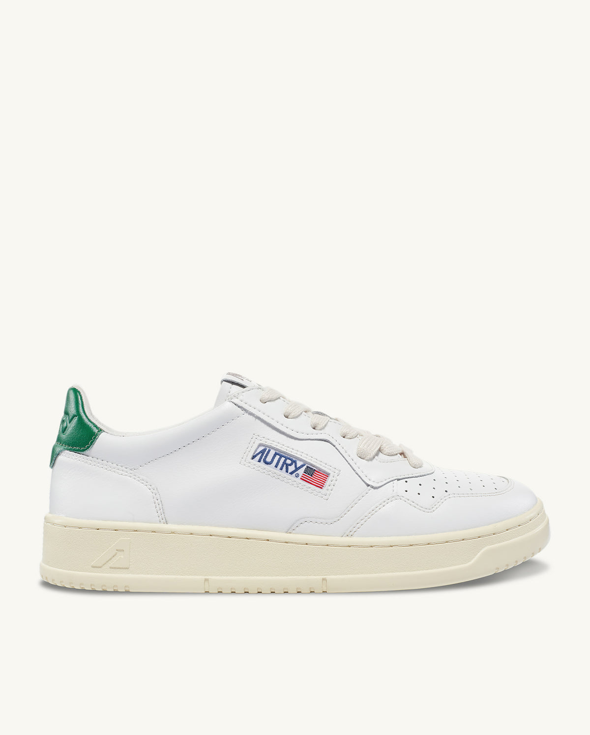 Medalist Low Leather Sneaker - White/Green