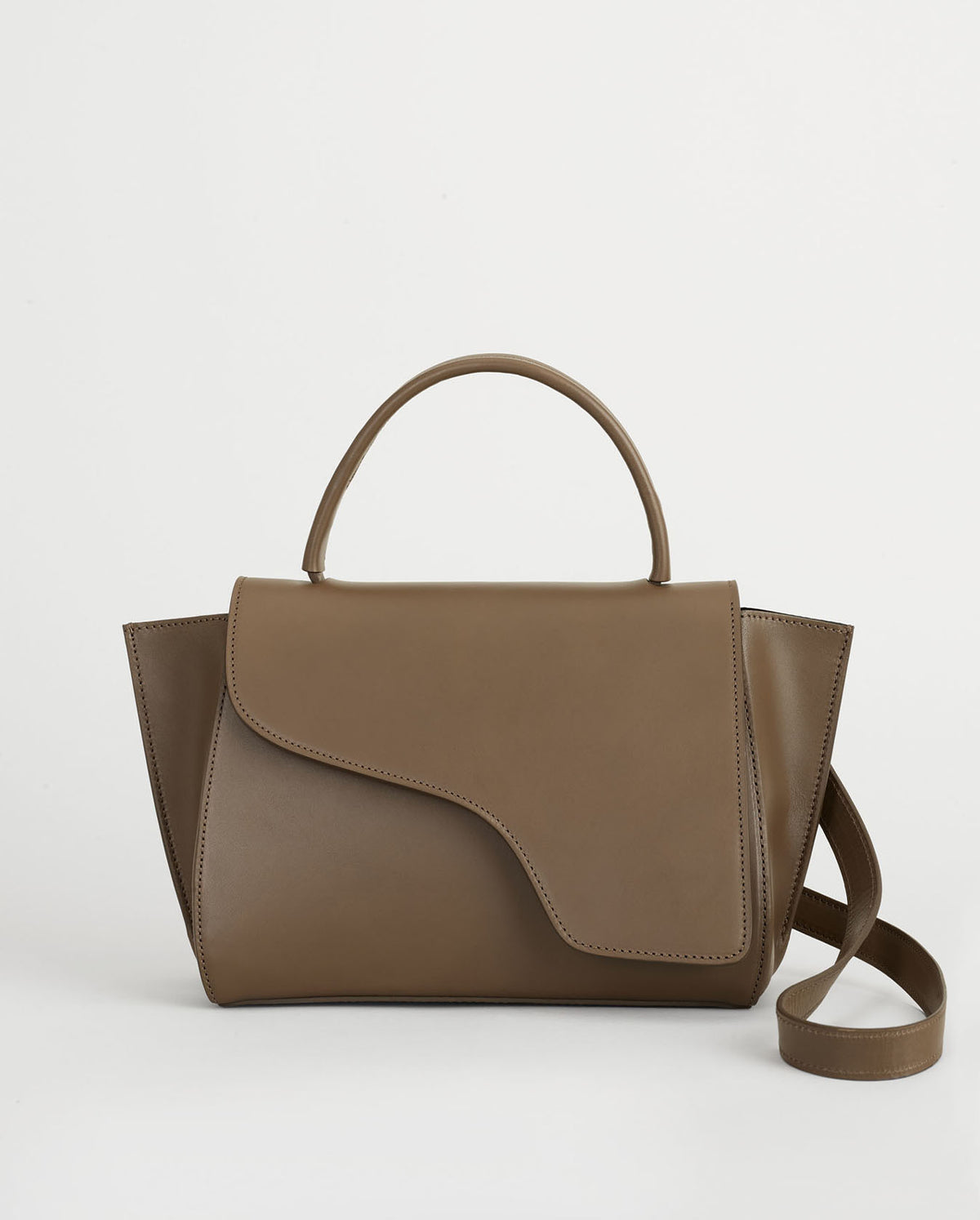 Arezzo Khaki Brown Leather Handbag