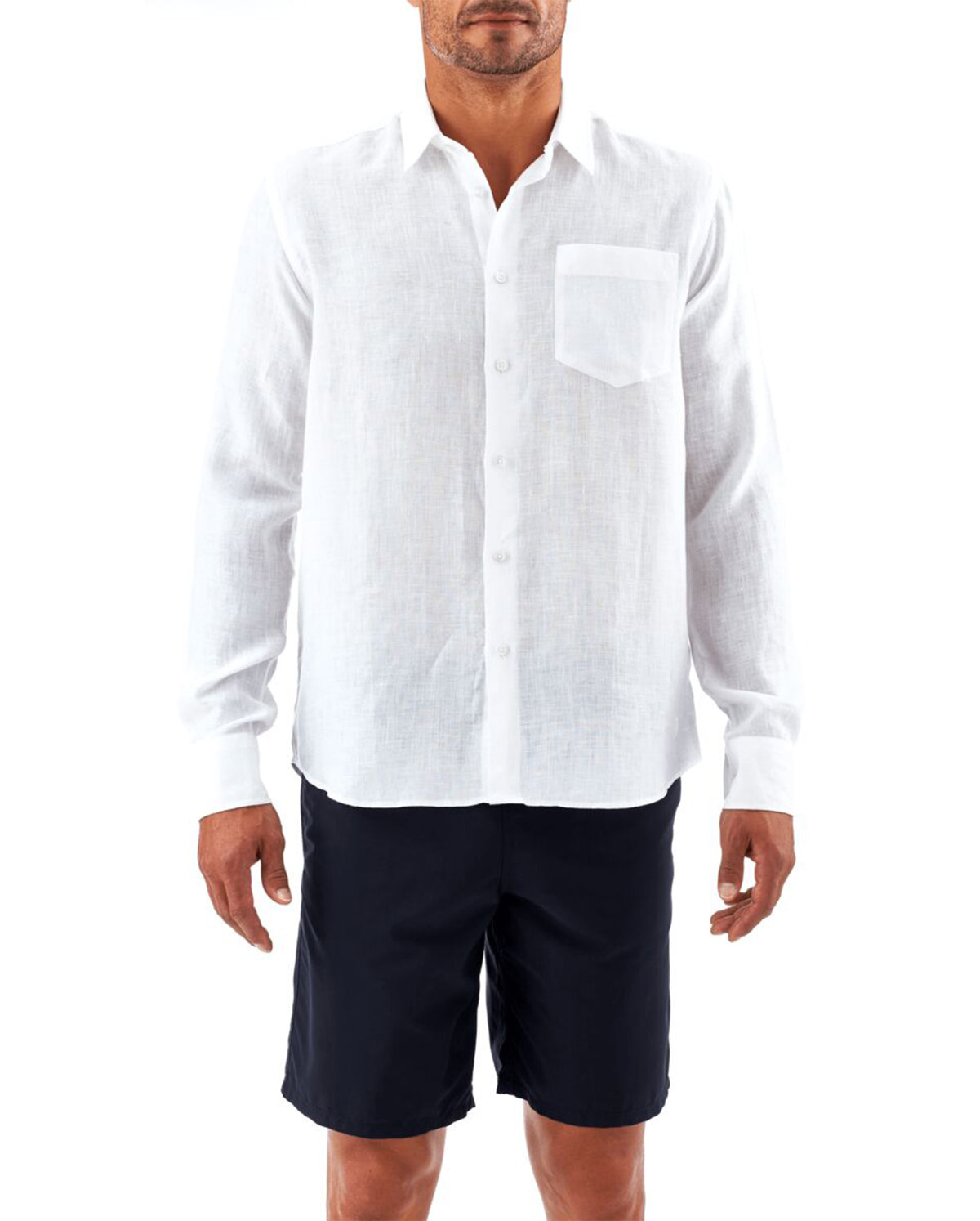 Caroubis Linen Shirt - Blanc White