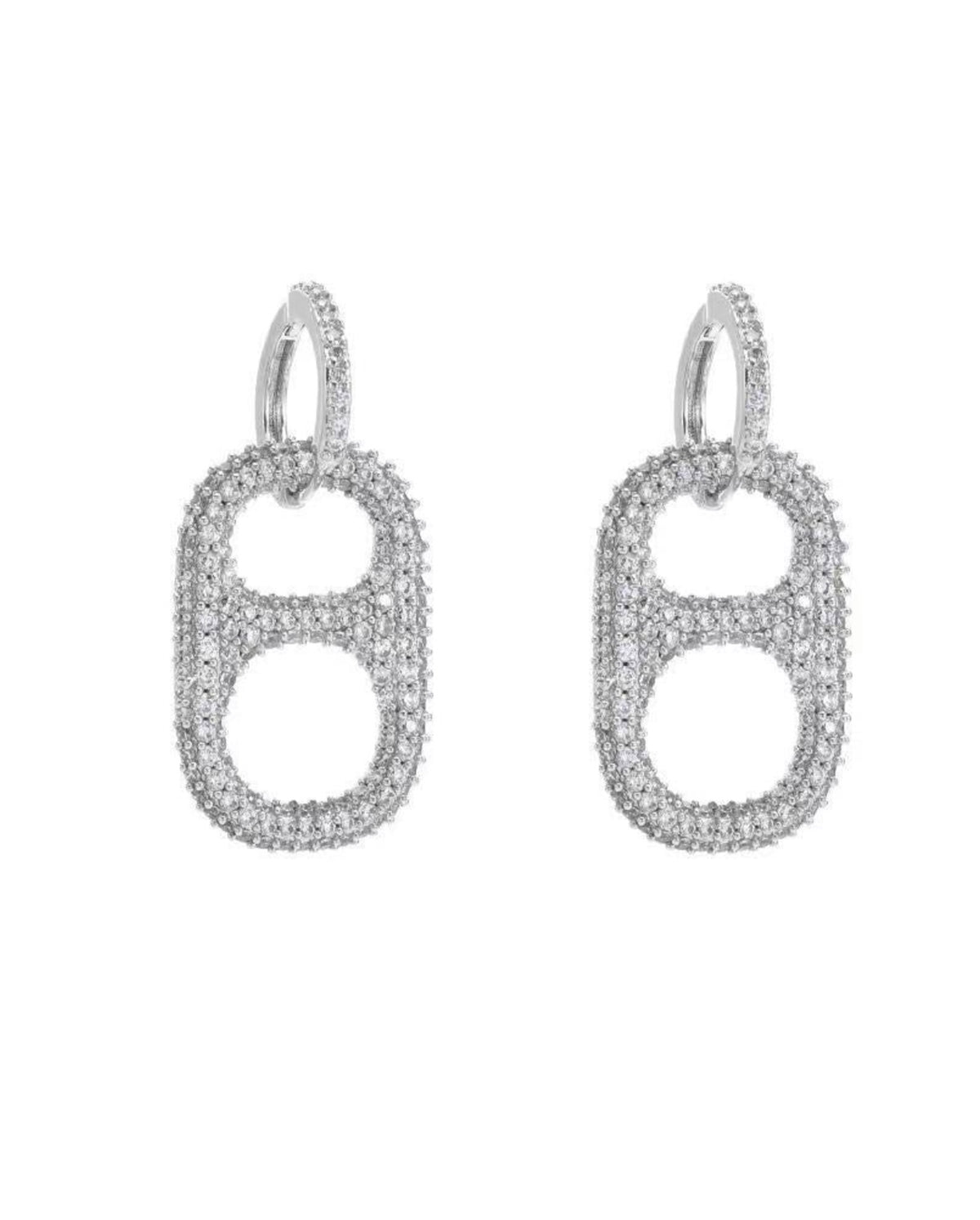 Micropave Pop Drop Earrings In Silver