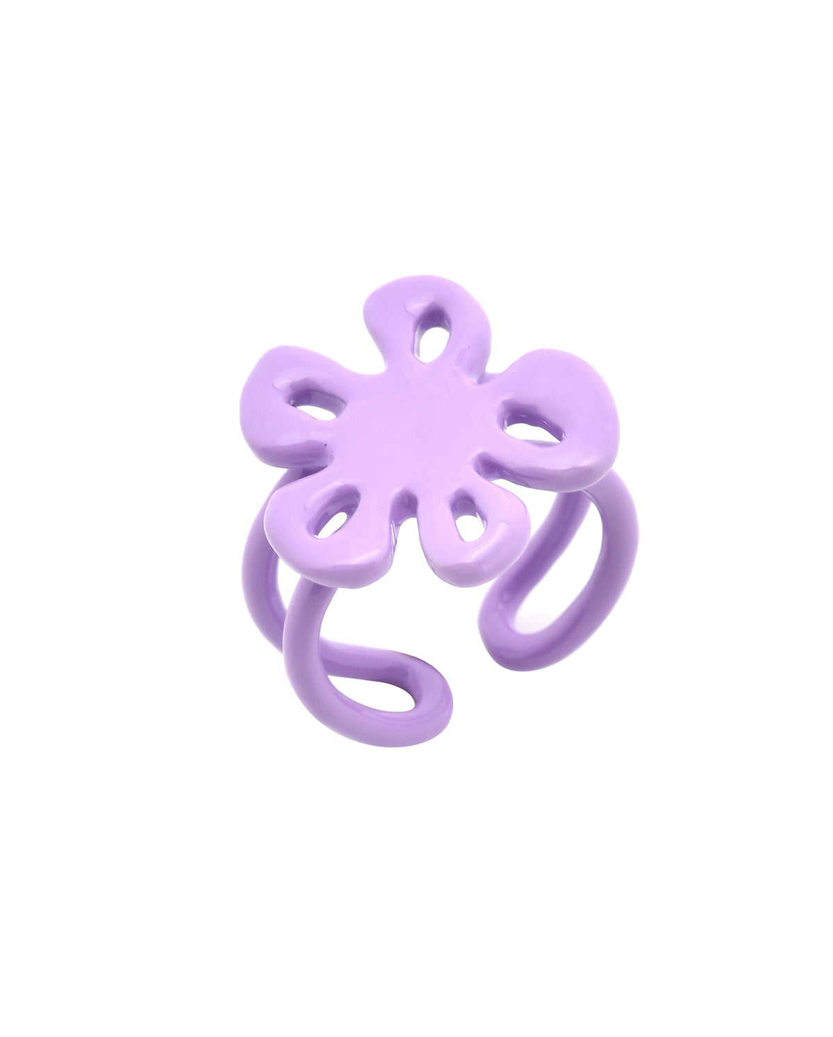 Adjustable Flower Bomb Ring In Purple