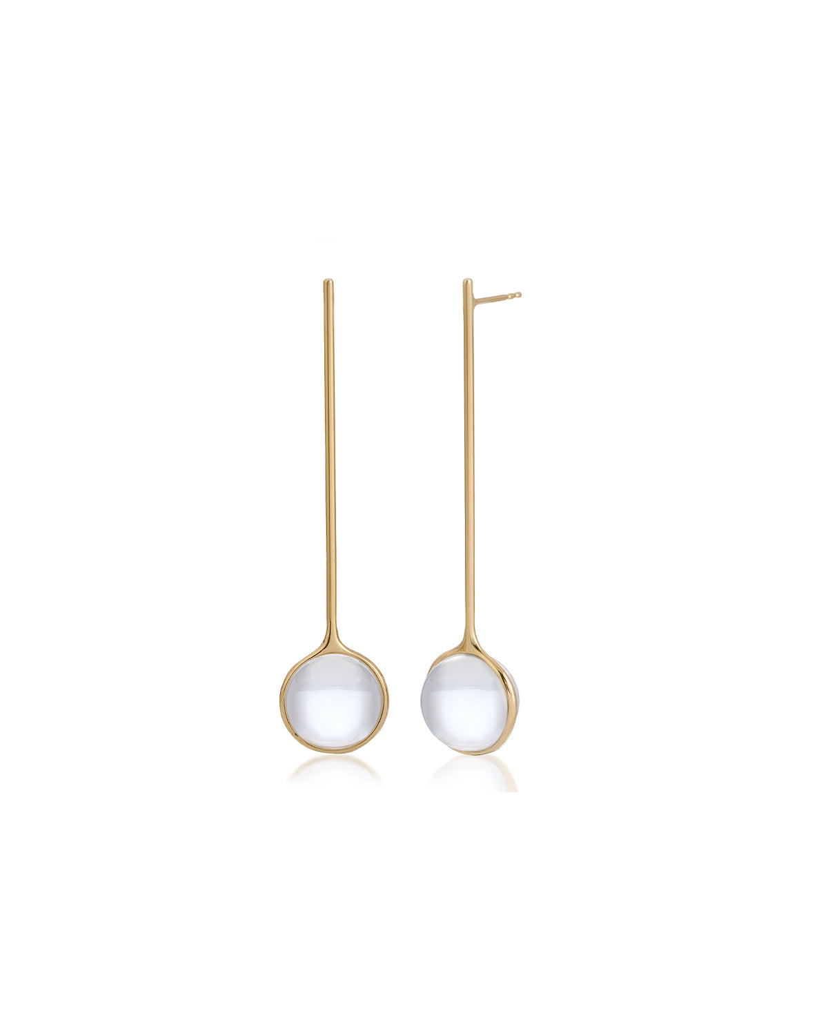 Quartz And 14K Gold 46˚ Drop Earrings